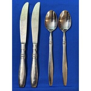 VTG Reed & Barton Brompton Stainless Flatware Lot 2 Knives 2 Teaspoons